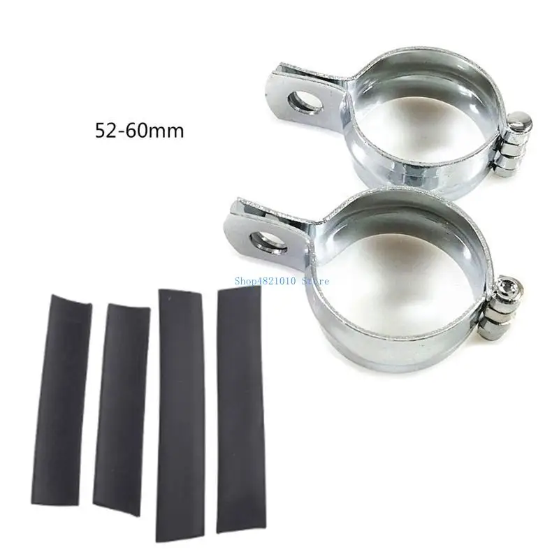 

T3LF 2pcs Mount Brackets Stable Light Clamp Holders Replaceable Motorcycle Light Parts Black / Silver
