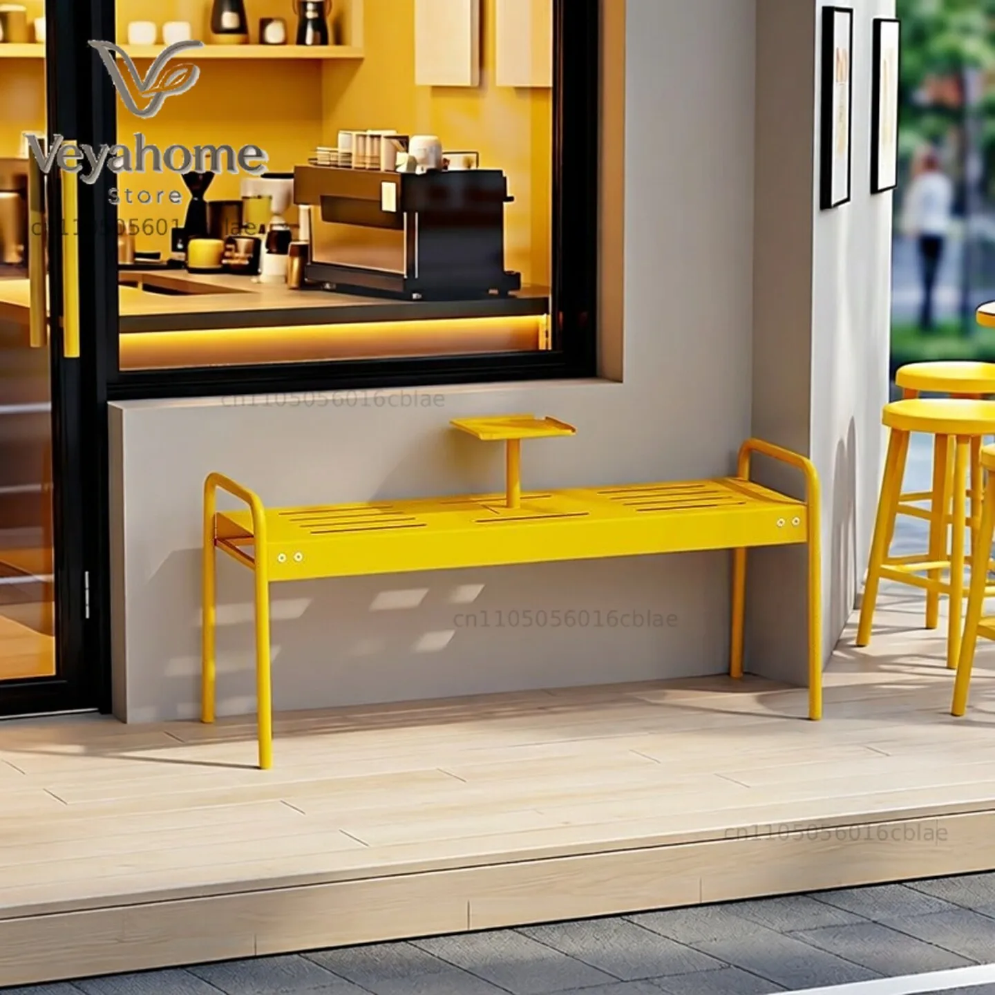 ins Korea Outdoor Bench Park Bench Milk Tea Coffee Shop Gym Rest Stool Shopping Mall Iron Seat Chair