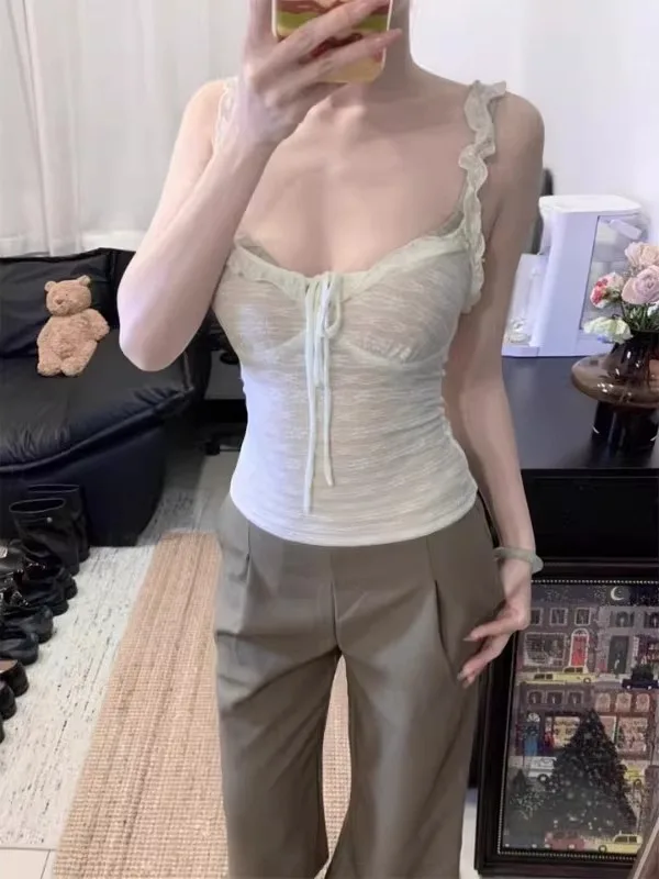 Slimming Sexy Sweet Top Large Size Trendy Camisole Tank Top for Women Commute Style Casual Wear Chinese Production