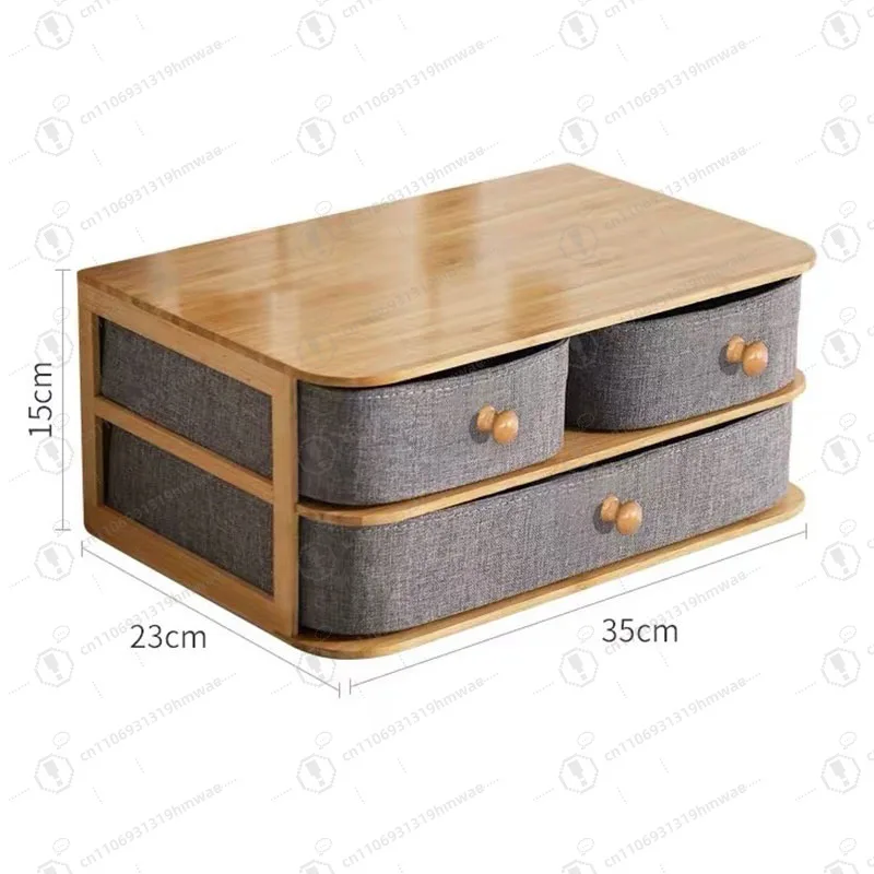 

Bamboo fabric Multi-drawer Cosmetics Stationery Small items Desktop storage Storage