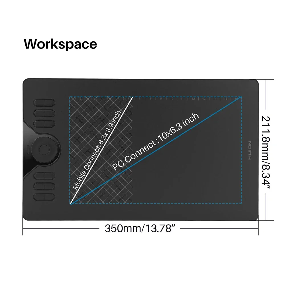 

z Most popular pen tablet HS610 touch ring express keys tilt function battery-free stylus graphic design drawing pen tablet