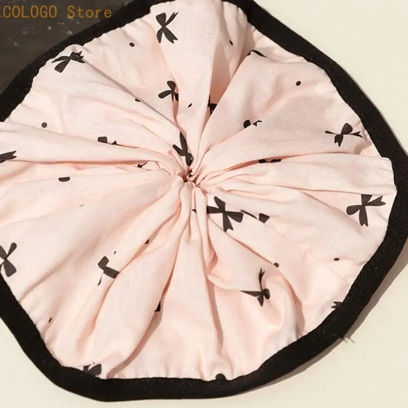 Cats Collar with Adjustable Drawstring Flower Print, Round Fabric Wrapped Edges Decorative Neckpiece for Pet Cats Photography