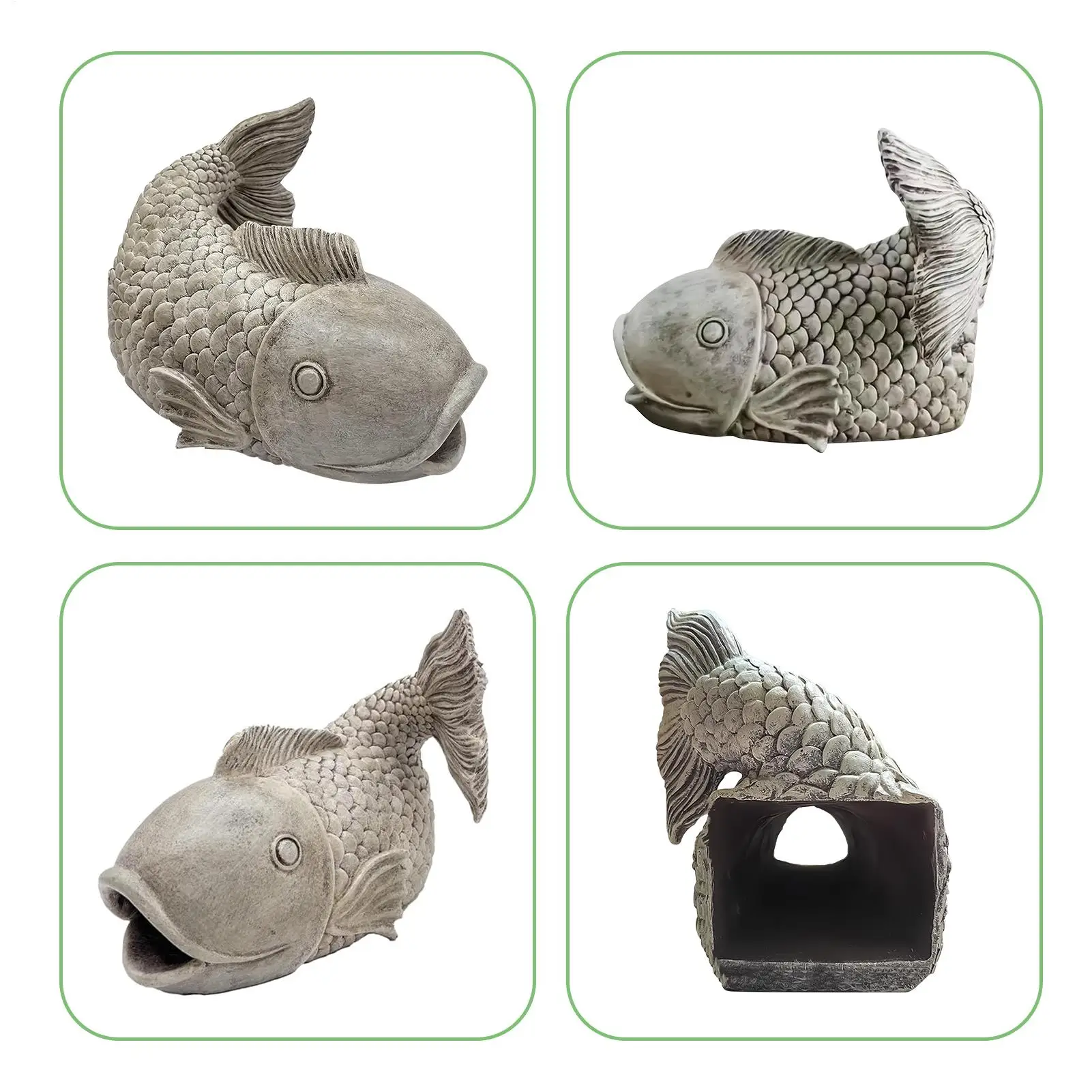 Rain Diverter Gutter Extension Downspout In Fish Shape Dynamic Water Flow Block Sculpture Extension For Residential Yard Garden