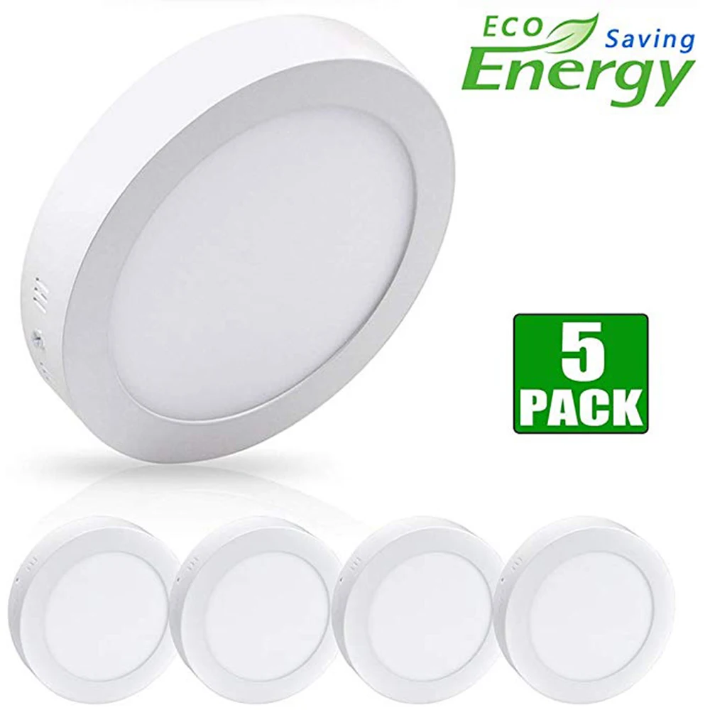 5 Packs Depuley 12W/18W Modern LED Flush Mount Ceiling Light Round Panel Lights Cold White 5000K for Hallway Bathroom Closet