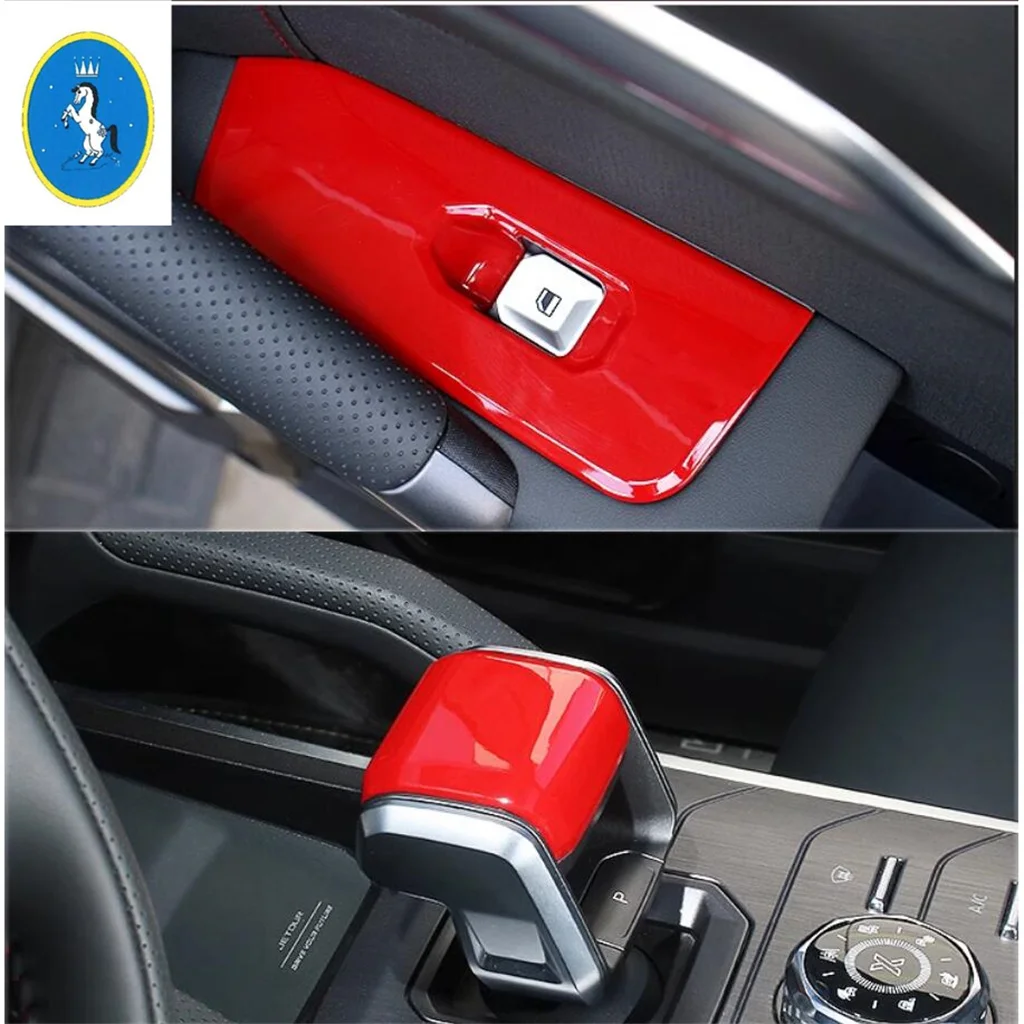 

Red For Chery Jetour Traveller T2 2023 2024 Car Door Handle / Middle AC Air Outlet / Steering Wheel Frame Cover Trim Accessories