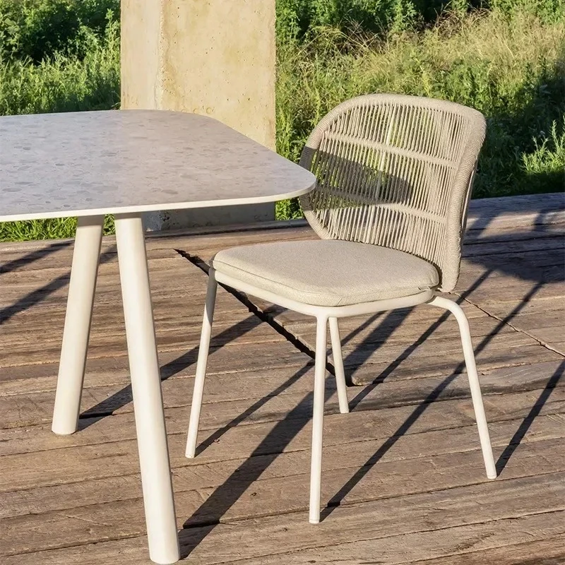 & Waterproof Sunscreen Courtyard Villa Dining Chair Terrace Outdoor Chairs Aluminum Alloy Back Beach Chairs Outdoor Camping Chai