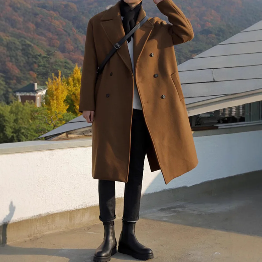 

Wool Blend High Quality Coat Mans Medium-Length Moderate Average Median Mean Midpoint Middle Intermediate Central Between Warmer