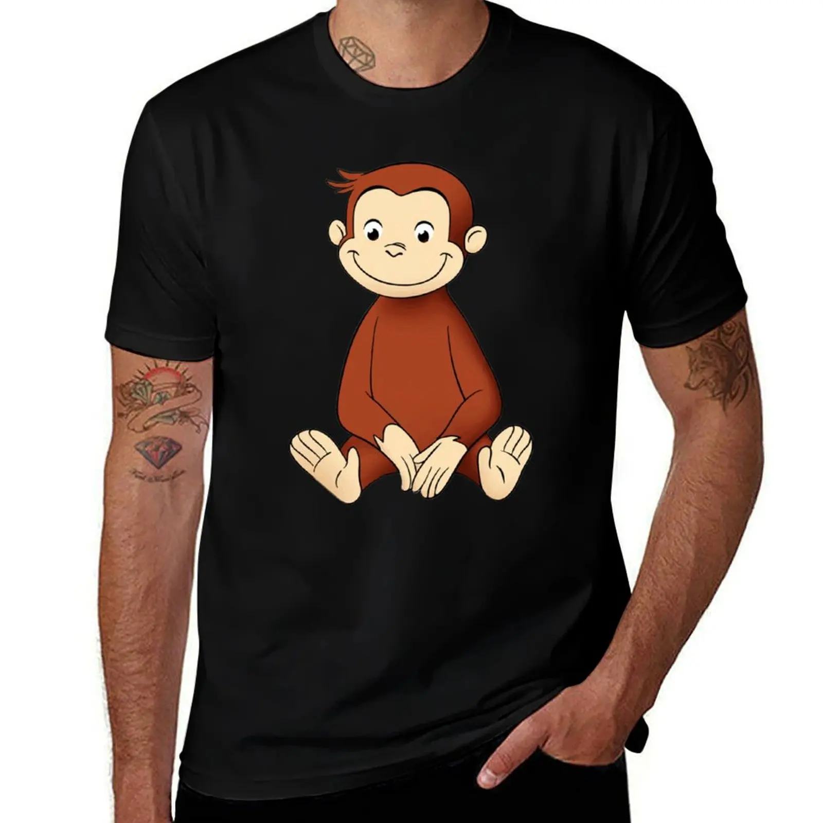 monkey curious george T-Shirt Work Outdoor Short Sleeve Tee T-Shirt