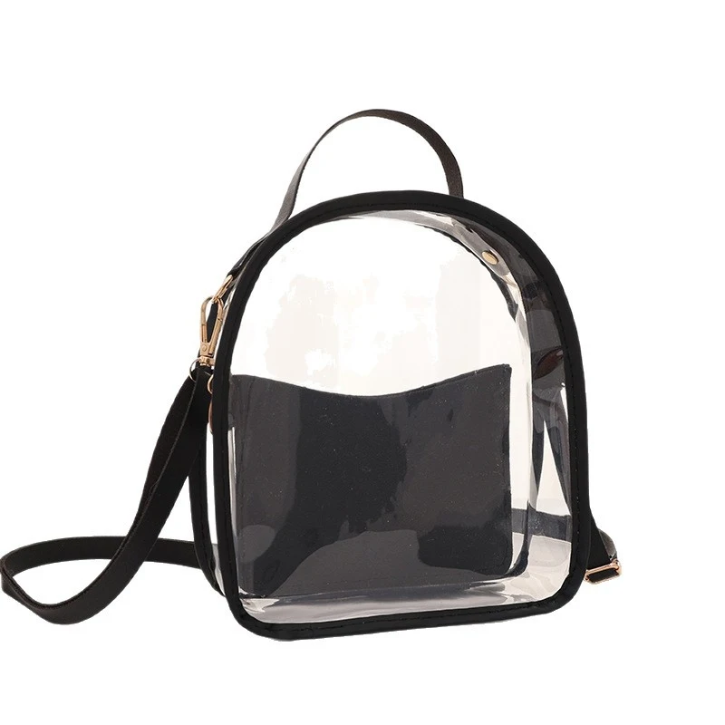 Women Mini Clear PVC Backpack Summer Transparent Jelly Bag Handheld Crossbody Shoulder Bag