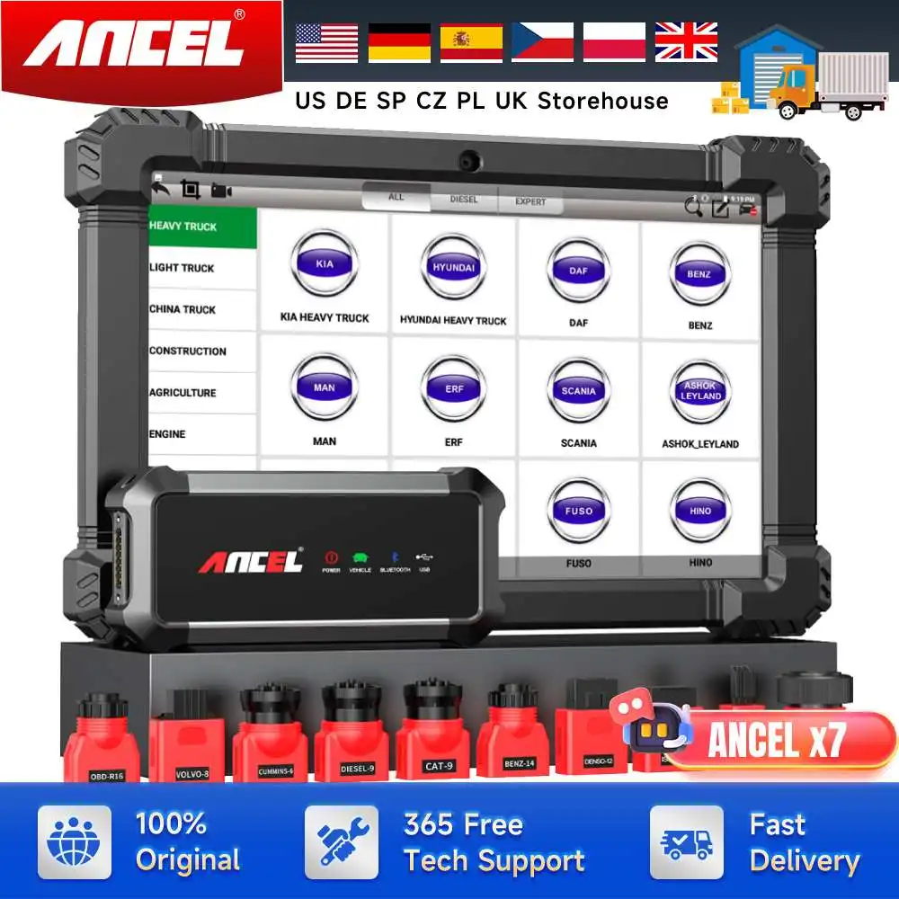 Ancel X7 OBD2 Wireless Scanner Car Diagnostic Tool Full System Engine TPMS ABS EPB DPF Oil IMMO Reset Professional OBD Scanner