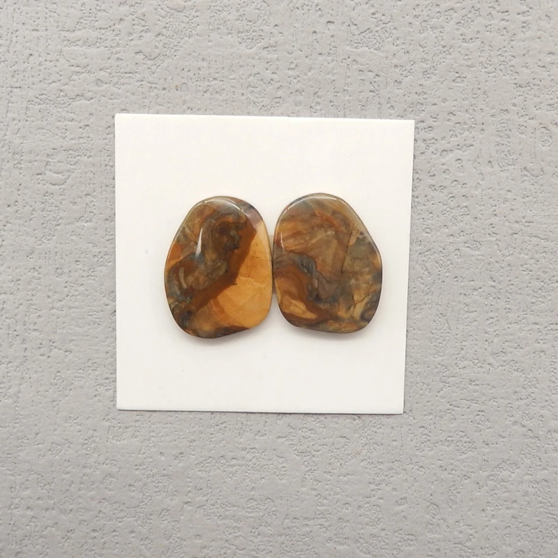 Immagine di moda da donna Jasper Pietra naturale Cabochon Perline Gioielli 19x14x3mm 2,6g