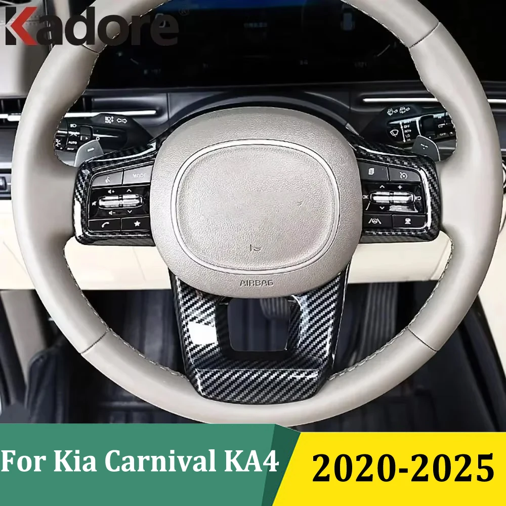 

For Kia Carnival KA4 2020 2021 2022 2023 2024 2025 Steering Wheel Cover Trim Sticker Car Interior Styling Accessories