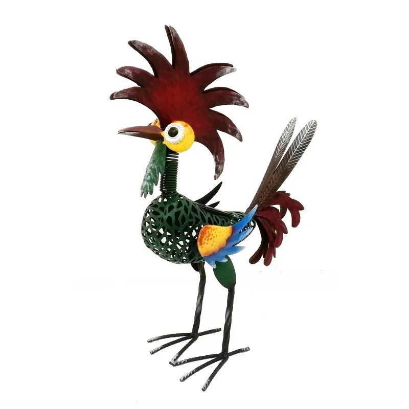 

Hot-selling foreign trade European and American villa creative ornament outdoor lawn luminous tin animal wrought iron bird