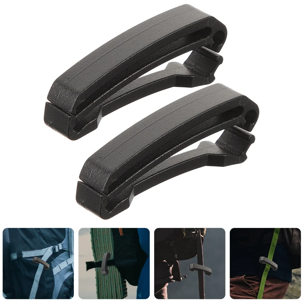 

2 Pcs Mountaineering Backpack Clip Wear-resistant Belt Buckles Multi-function Plastic Outdoor Supply Waist Hiking Strap Clamps