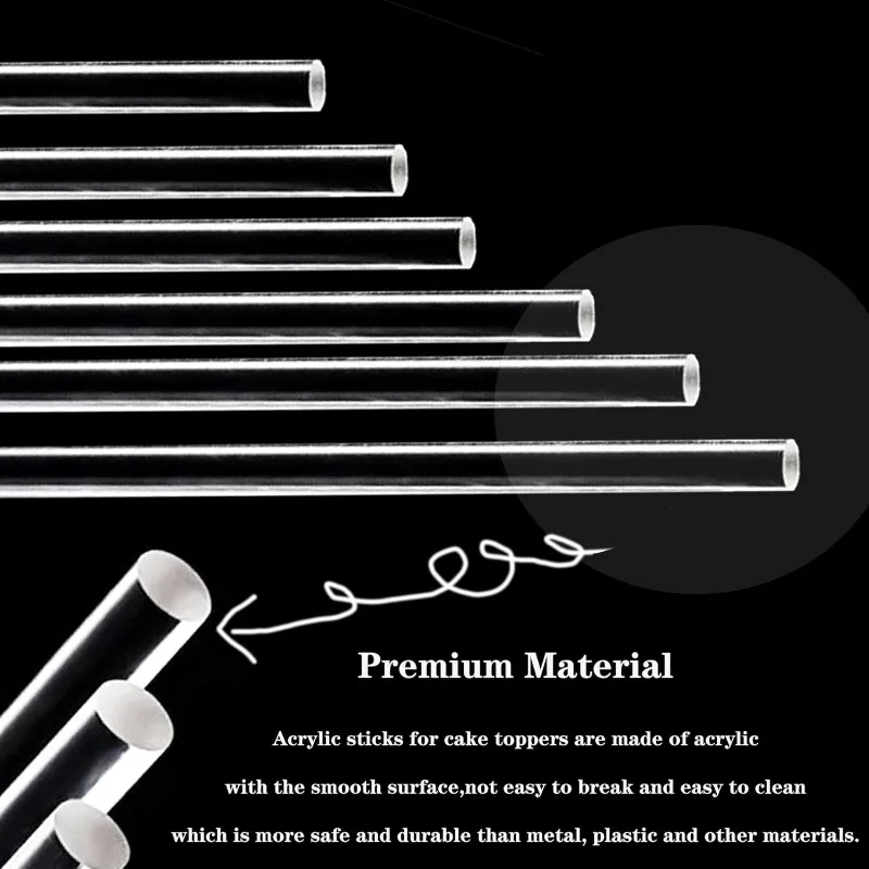 Naxilai 15Pcs 18 Inch Acrylic Plant Stakes Garden Clear Orchid Rod Clear Plant Sticks Potted Plant Support Bar