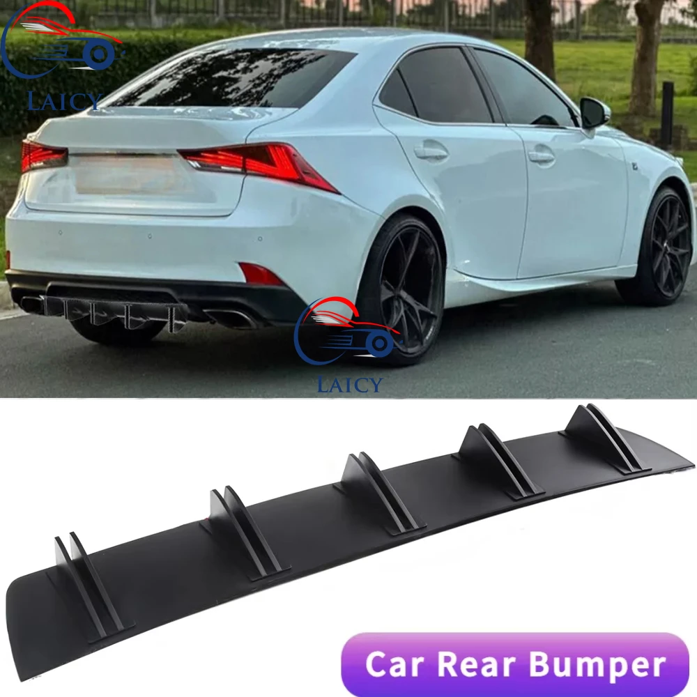 

LAICY For Camry SE XSE Car Rear Diffuser Shark Fins Bumper Splitter Chin Spoiler Lip Black Shunt Rear Bumper Lip