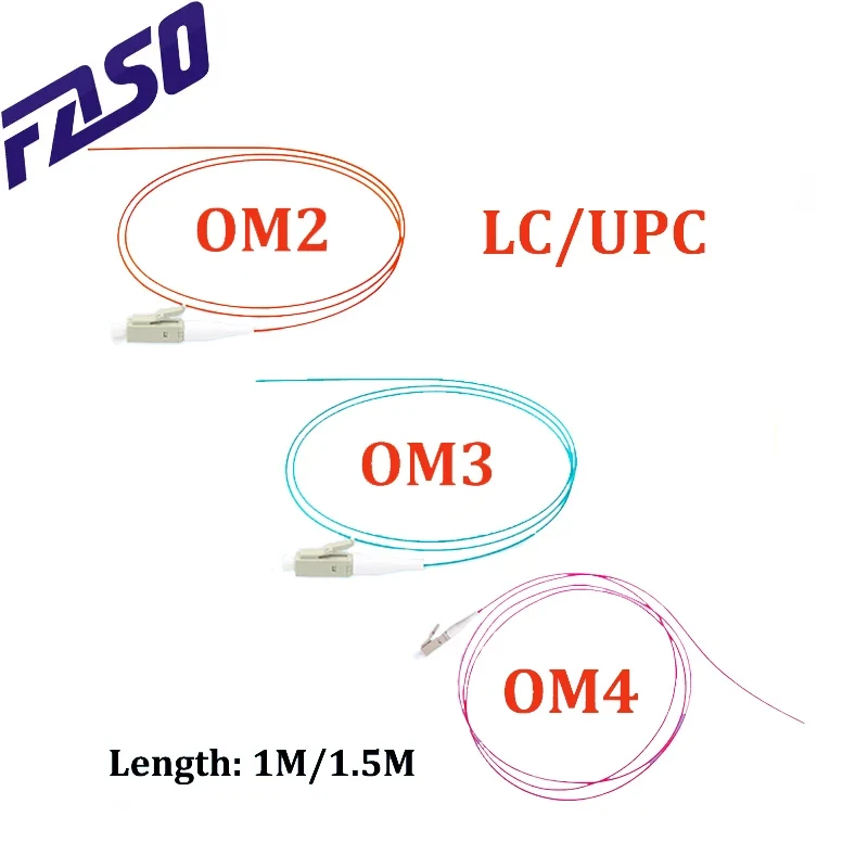 

FASO 50Pcs FTTH Accessaries LC/UPC Multimode MM OM2 OM3 OM4 50/125 Fiber Optic Pigtail 1.5 Mtr Optical Fiber Patch Cord Cable