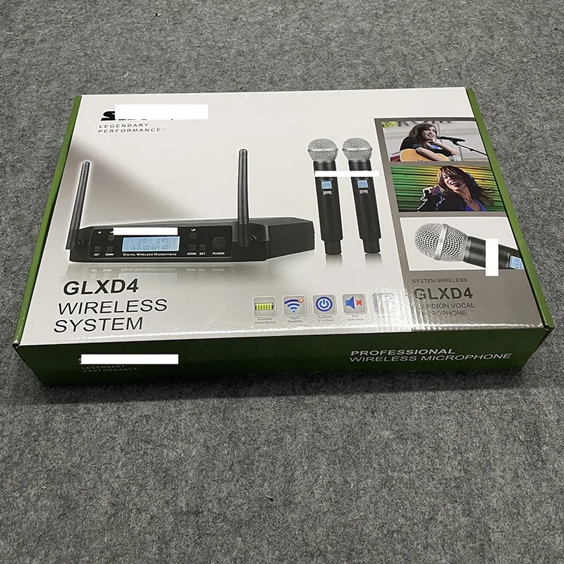 

GLXD4 BETA58A Professional Wireless Microphone Dual Channel UHF Rechargeable Stage Performances Speeches Live Streaming