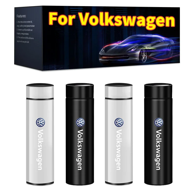 500ml Portable Car Logo Intelligent Stainless Steel Thermos Bottle For Volkswagen VW Jetta MK5 MK6 Golf-4 5 6 7 Passat 3B7 601