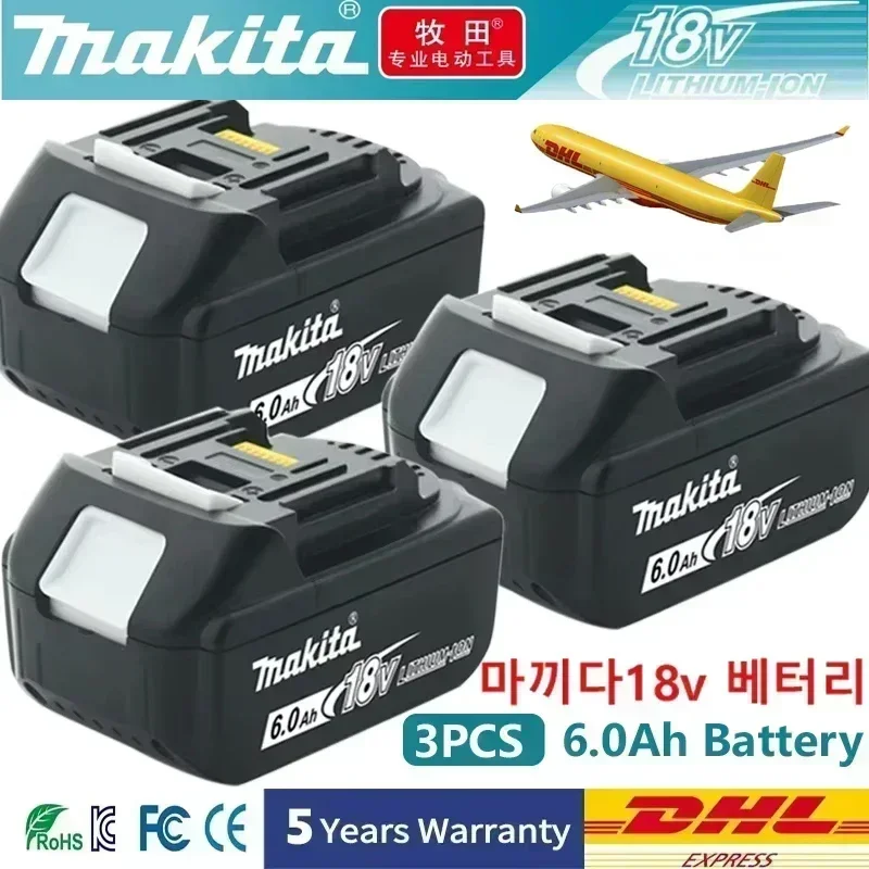 

Original Makita 6Ah/5Ah/3Ah for Makita 18V Battery BL1830B BL1850B BL1850 BL1840 BL1860 BL1815 Replacement Lithium Battery