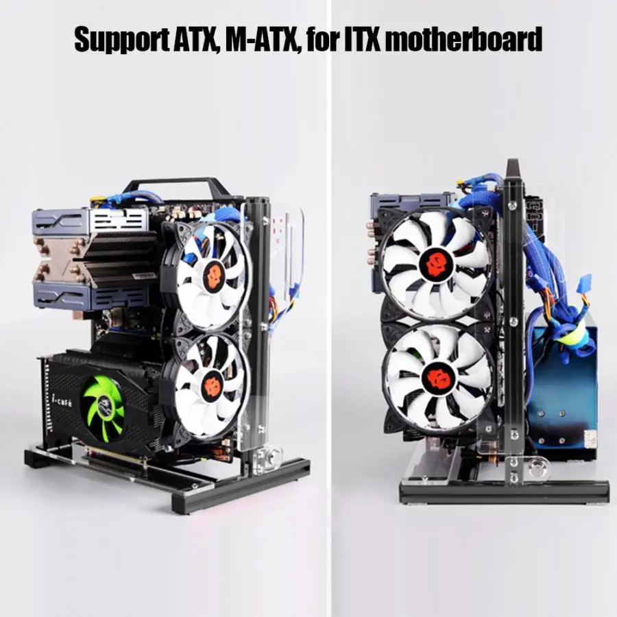 マザーボードシャーシDIYセット、20x20アルミニウム良好な互換ブラック