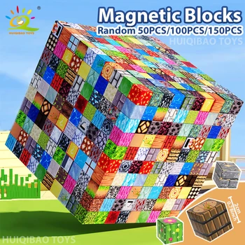HUIQIBAO Random 50-300PCS Magnetic STEM Educational Building Blocks Kids Boys Girls DIY…