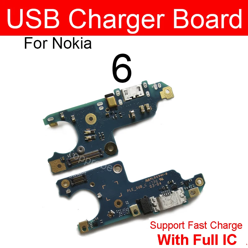 USB Charger Jack Dock Board For Nokia 5 5.1 5.1Plus X5 6 2017 6.1 6.1 Plus X6 Mic Charging USB Port Board Module Repair Parts