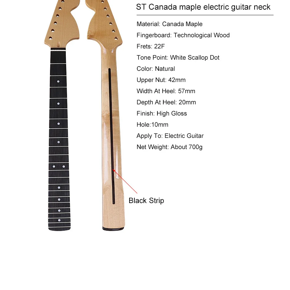 ST 6 String Big Head 22 Pin Electric Guitar Neck with Maple Bright Light Guitar Handle Guitar Accessories #4