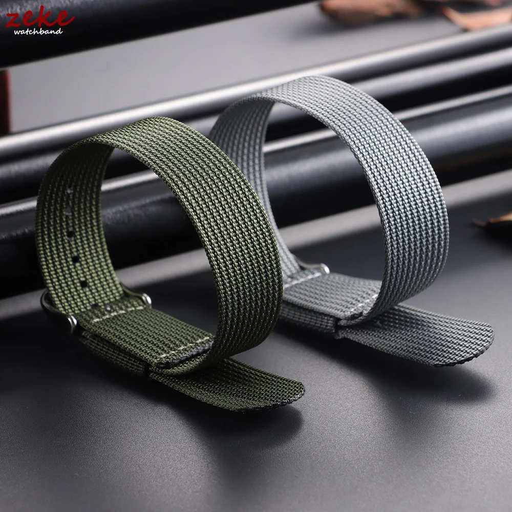 Army Sports Breathable Nylon Watch Band 18/20/22mm Braided Nylon Strap for Seiko Men's Fabric Nylon Bracelet Wristbelt for Omega image 3