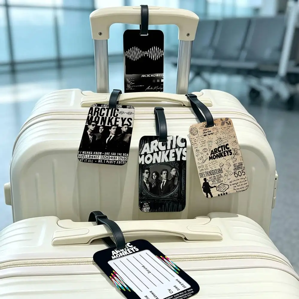 A-Arctic M-Monkeys Music Album PVC Luggage Tag With Information Card Anti lost Name Label For Suitcase Backpack Travel Accessory