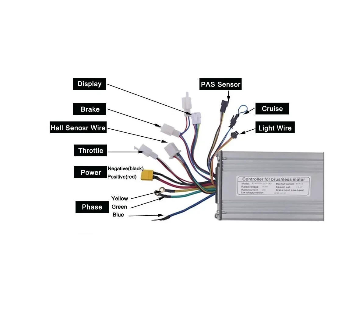 ODM  Brushless DC motor Controller 48V  60V 45A  motor Driver Controller For Ebike and E scooter