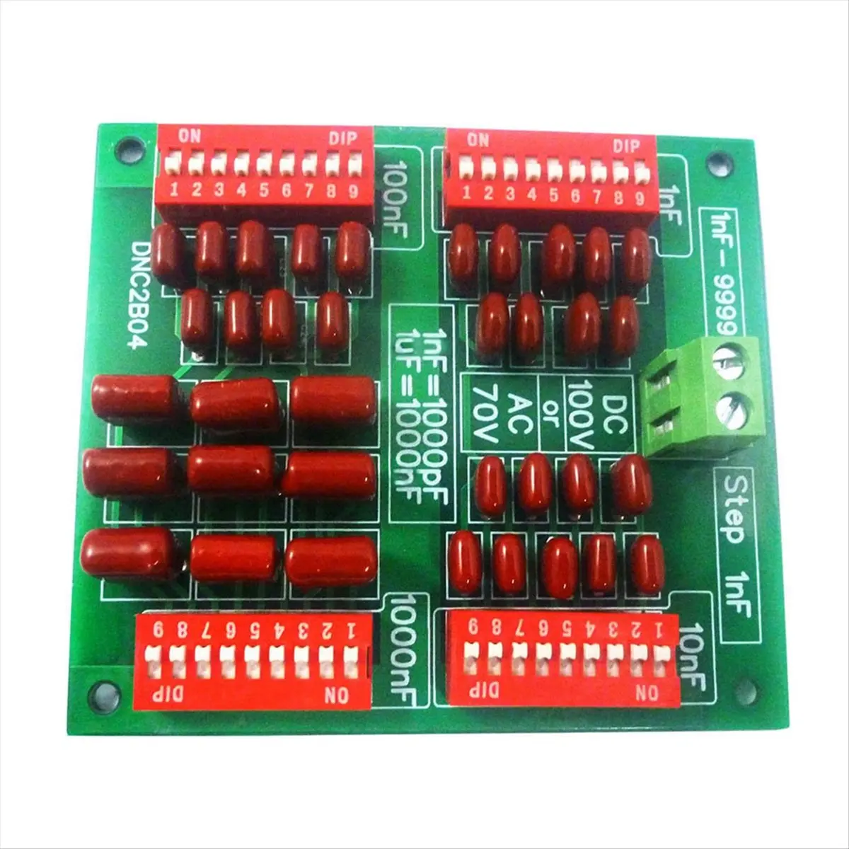 SCLS Dnc2B04 1Nf to 9999Nf Step-1Nf Four Decades Programmable Capacitor Board Polypropylene Film Capacitor C35 Din,No Case
