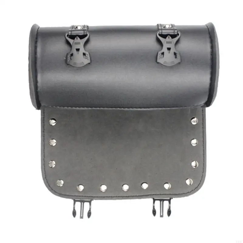 Rear for Seat Bag Black Multifunctional Motorcycle Leather Pocket for Moto Lover