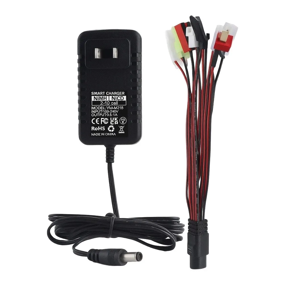 RC For Charger for NiMH NiCD Batteries 2S-10S 2.4V-12V AC 100-240V Input with Multi-Layer Protection and Connectors