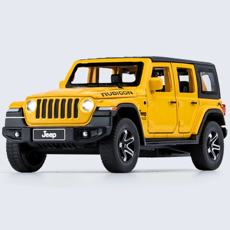 1:32 Jeeps Wrangler Rubicon Legierung Automodell Druckguss Metall Geländewagen Automodell Simulation Sound und Licht Kinderspielzeug Geschenk