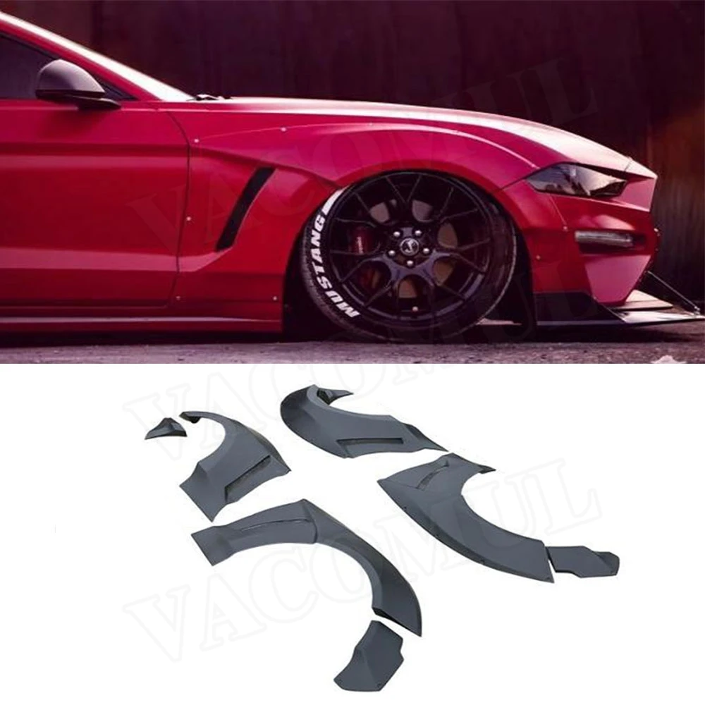 

VACOMUL 4pcs/set Mudguards for Ford Mustang 2018-2020 Fiber Glass Fender Flares Wheel Eyebrow Protector