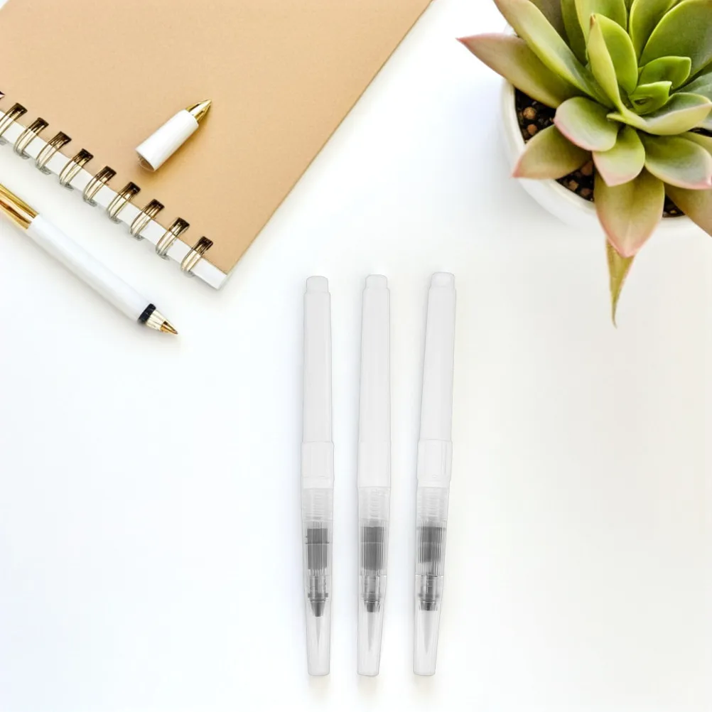 3Pcs Water Brush Pen Refillable Watercolor Pens Smooth Application Versatile Art Tool Beginners Professionals