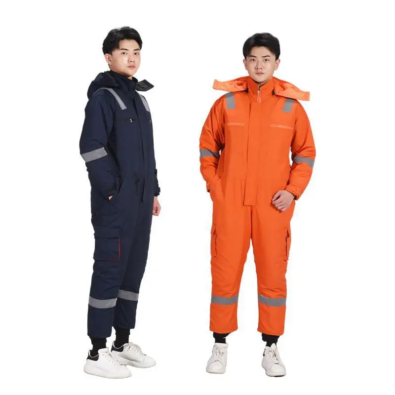 Mens Winter Coveralls Cold-proof Uniforms Cotton Padded Work Clothes Cold Storage Overalls Thick Warm Labor Protection Jumpsuit