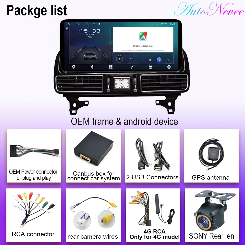 For Mercedes Benz ML GL GLE GLS W166 X166 2012-2019 Car Radio Multimedia Video Player Navigation GPS Android 14 CPU No 2din dvd