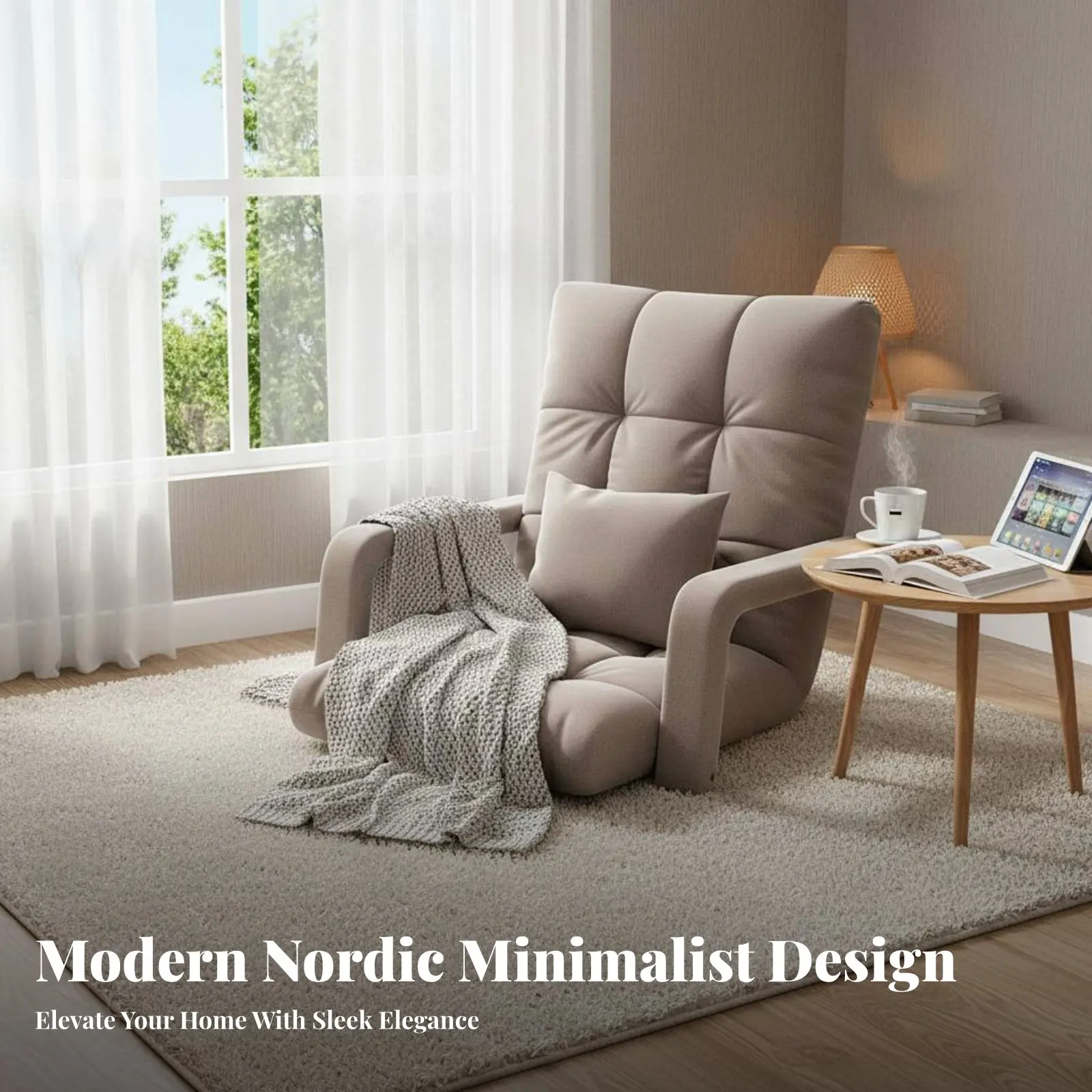 パッド入りフロアリクライニングチェア-折りたたみ式デザイン-布張りフロアリクライニングチェアは、脊椎を支える機能を提供します-プレイヤー向けの調節可能なスパイナーレスト