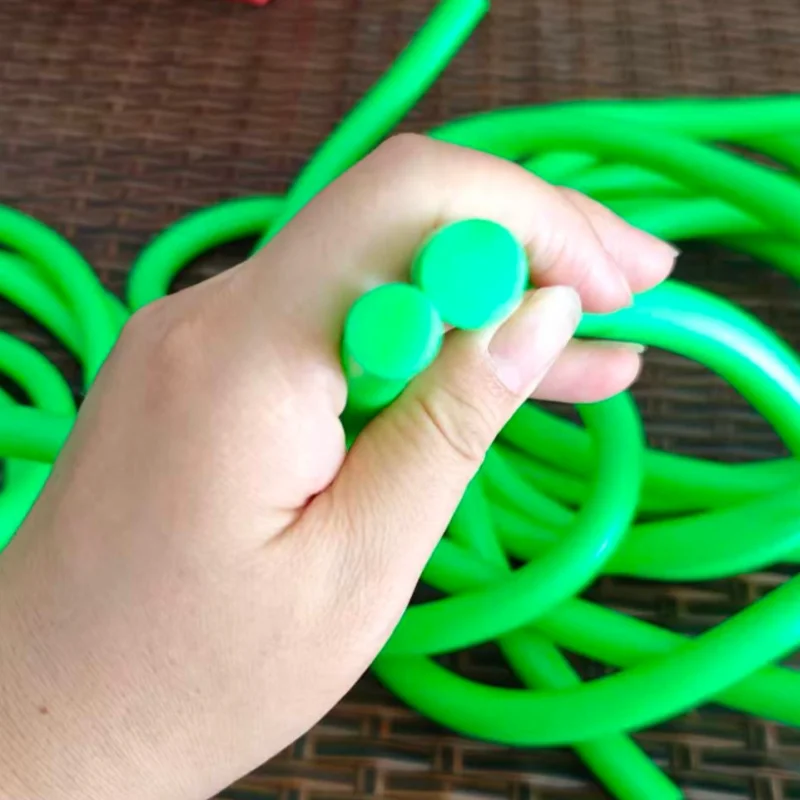 2/3/5 meters Green Color Two Diameter 12mm 14mm Rubber Rope Body-building Thick Rubber Solid Tension Rope Wholesale Price