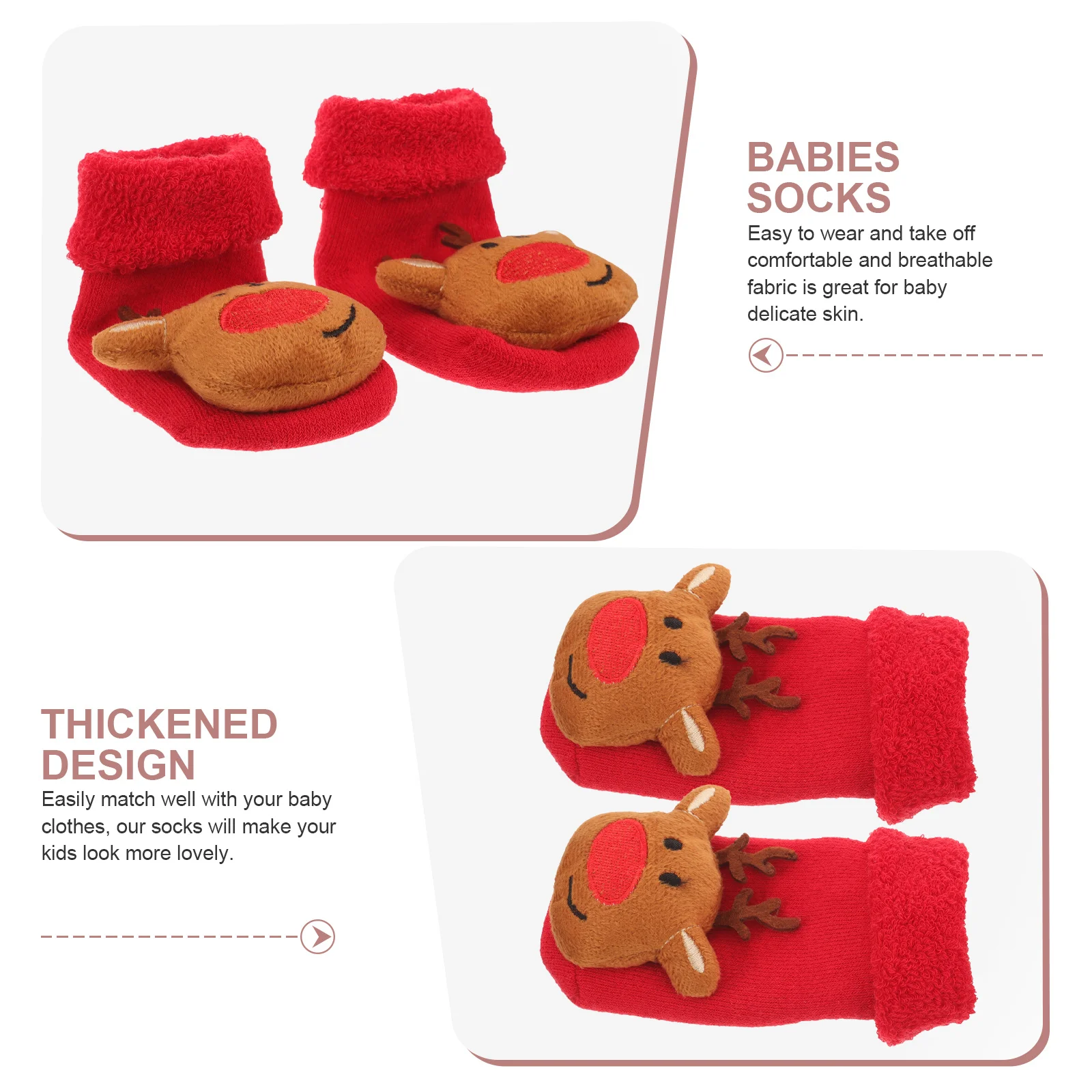 

1Pair Baby Non Skid Socks Christmas Cotton Floor Socks for Newborn Toddlers Winter Indoor Use