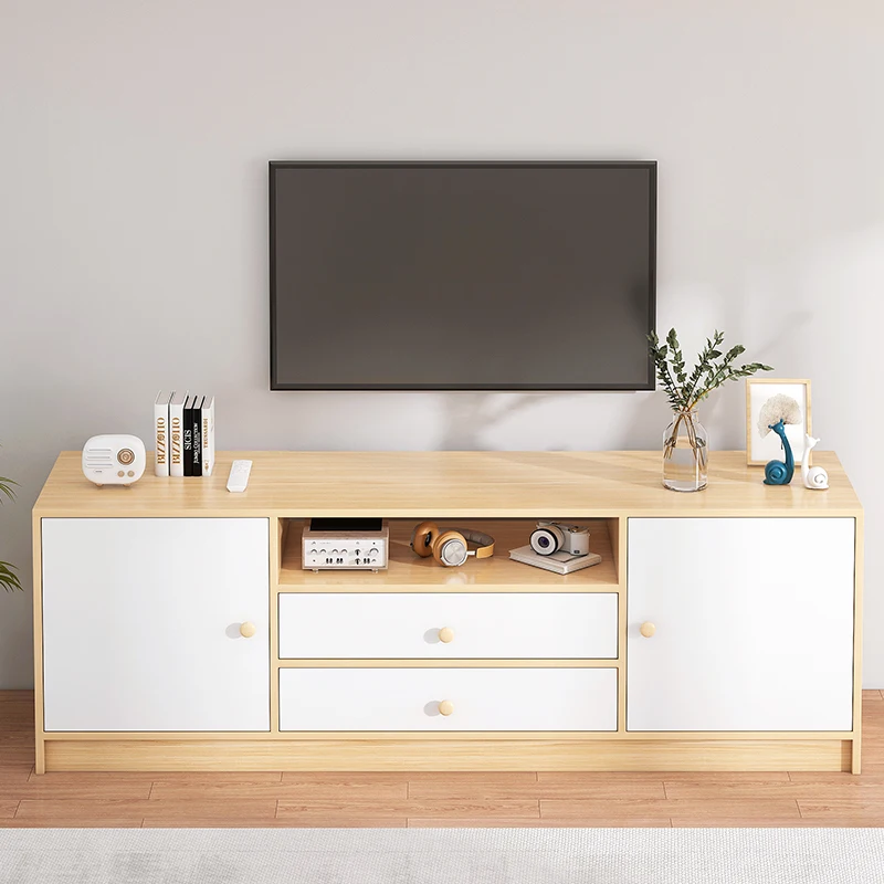 H Simple Luxury Classic Design Furniture Wooden Oak/Gray+White Tv Unit Cabinet Of Living Room Bedroom With Dividers And Drawers