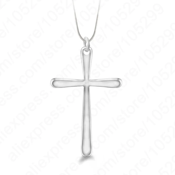 Women/Men Jewelry Wholesale Trendy 925 Sterling Silver Cross Pendant Necklace Punk Style Fast Shipping