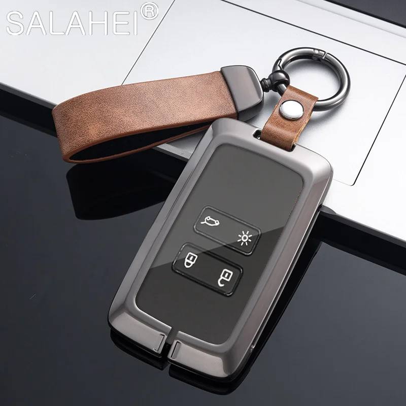 Zinc Alloy Leather Car Key Case For Renault Koleos Duster Logan Kadjar Captur Megane Talisman Espace Clio Zoe Scenic 4 Nema Arka