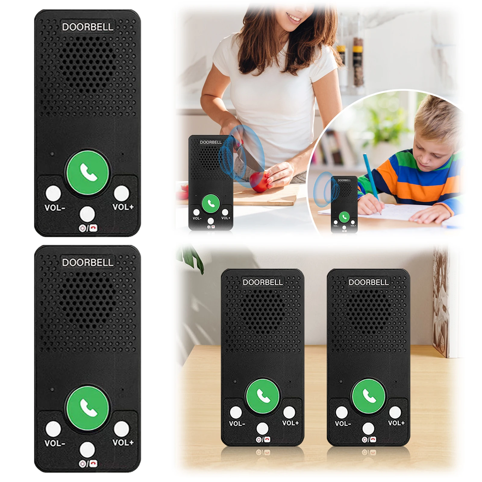 

Беспроводная домофонная система с радиусом действия 400 м, 4 мелодии, 8 уровней громкости, двусторонняя голосовая связь для дома, офиса