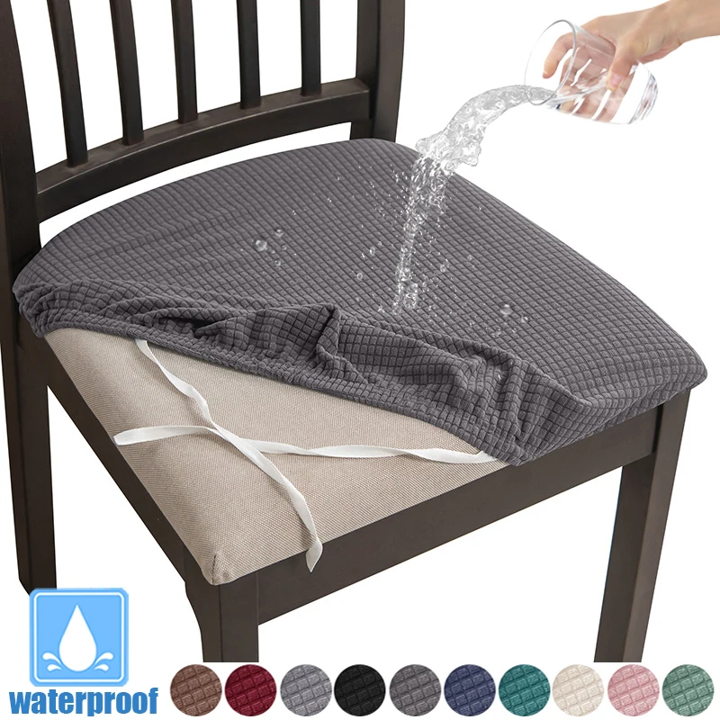 

TPU Coated Waterproof Grid Jacquard Chair Cushion Cover Splash Resistant Seat Covers Furniture Slipcover Anti-dirty Home Decor