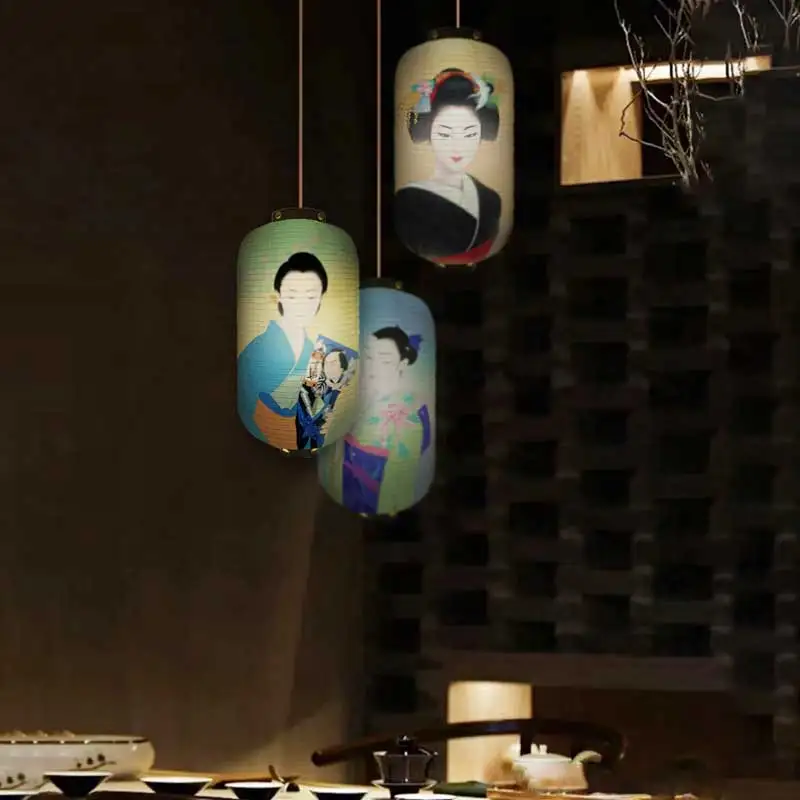 Japanese Cartoon Lady Picture Advertising Lettering Lantern Restaurant Outdoor Decorative Lantern Izakaya Cooking Paper Lantern