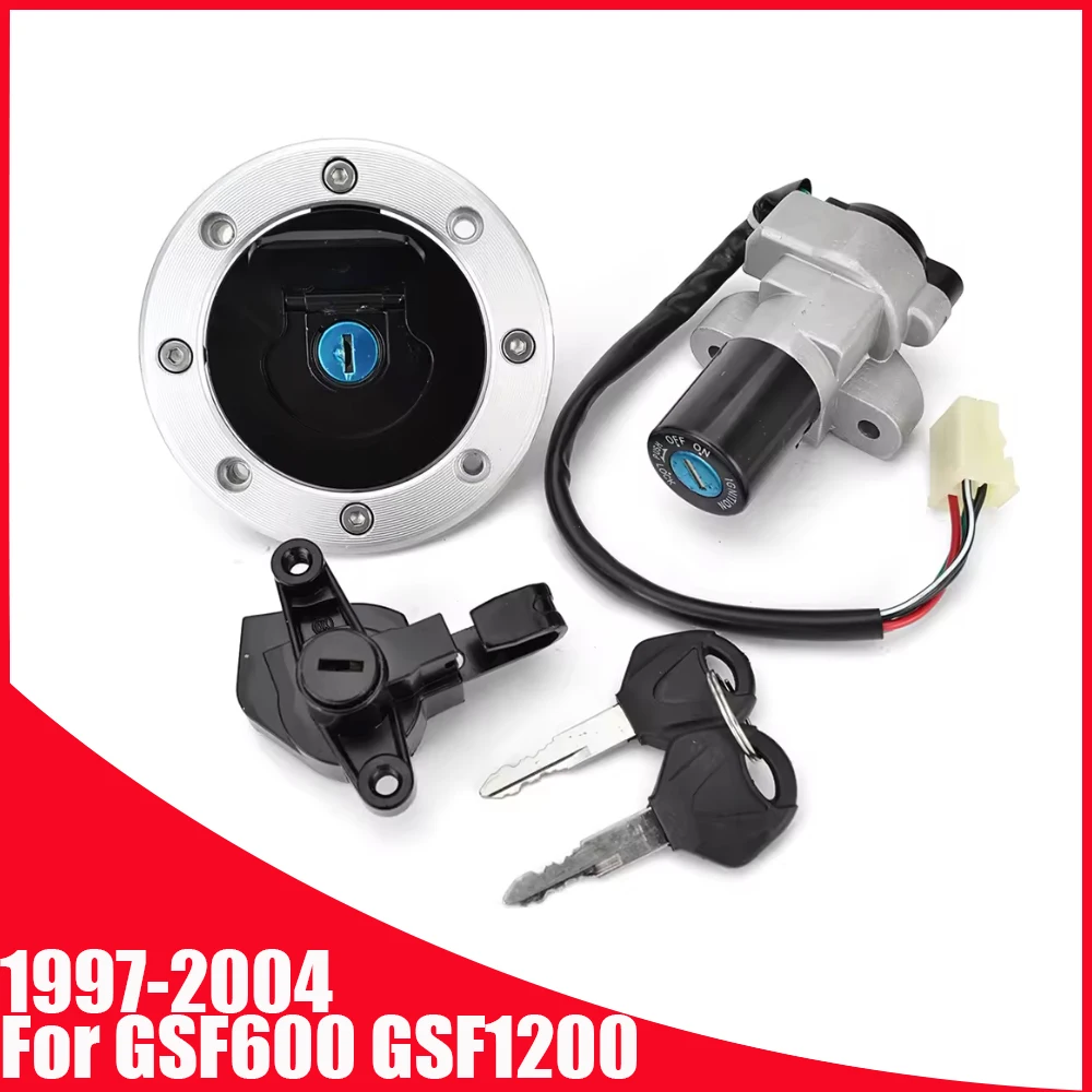 Image of Kraftstoff Tankdeckel Zündschloss Sitzschloss Schlüssel Für Suzuki GSF600 Bandit 1995-2004 GSF1200 Bandit 1997-2005 GSF 600 1200