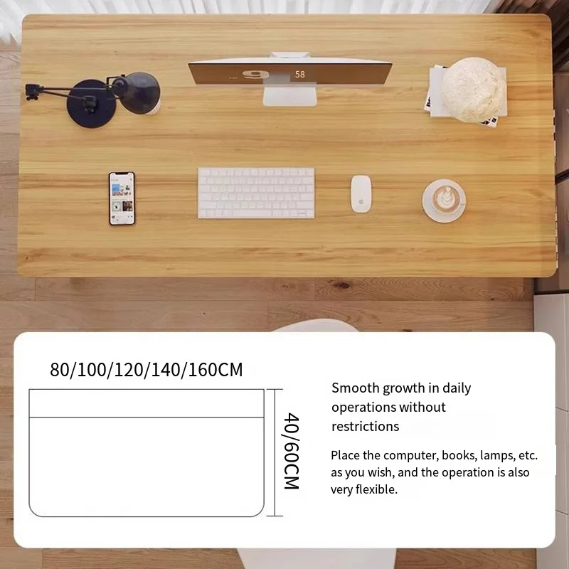 Solid Wood Computer Desktop Desk for Home Use, Simple Writing Desk for Students, Workbench, Long Strip,rental House, Small Table